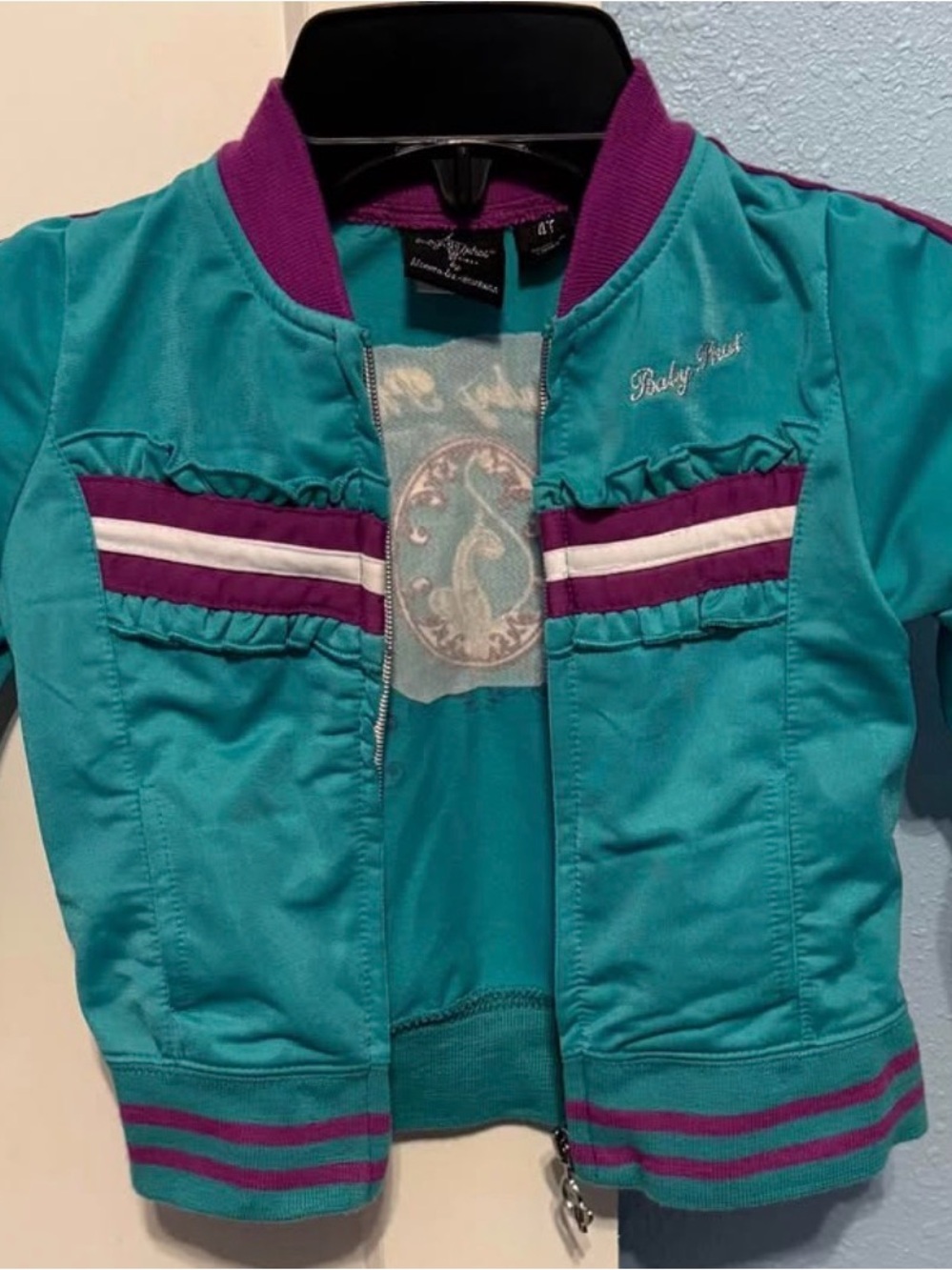 Desigual Teal & Purple Girls' Bomber Jacket